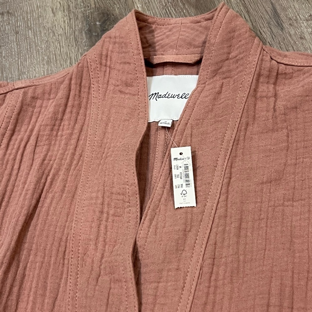 NWT Madewell Medium Lightspun Robe Jacket Lightweight Oversized Cotton Coat - Picture 4 of 10